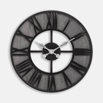 Zegar w stylu vintage grafitowy śr. 40 cm