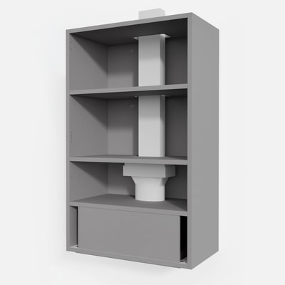 Korpus QUBIK 60x98,5 grafit z okapem czarnym OKPZH18EF