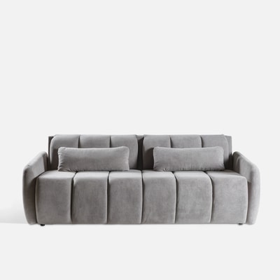 Sofa 3-osobowa rozkładana szara DERIBO