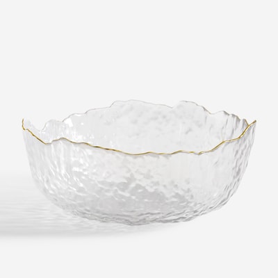 ELLARI Salaterka szklana ze złotym rantem 24 cm