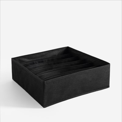 Organizer 6-komorowy czarny 31x31x11 cm