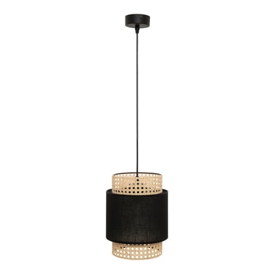 Lampa wisząca rattanowa czarna BOHO 20 cm