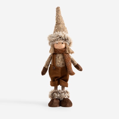 Świąteczna dekoracja CHŁOPIEC brązowy 47 cm