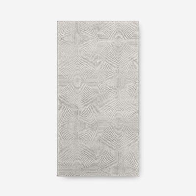 Dywan geometryczny HANOI, szary, 80x150 cm