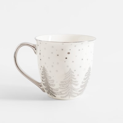 Kubek porcelanowy CHOINKA biały 610 ml