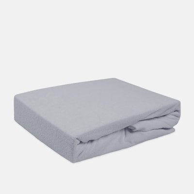 Prześcieradło frotte z gumką popielate PREMIUM 140x200 cm