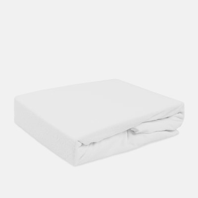 Prześcieradło frotte z gumką białe PREMIUM 220x200 cm