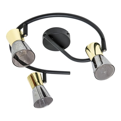Lampa sufitowa 3-punktowa czarno-złota CENTO 30 cm
