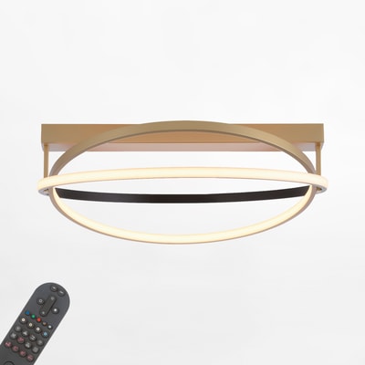 Lampa sufitowa LED Wi-Fi czarno-złota Q-BELUGA z pilotem
