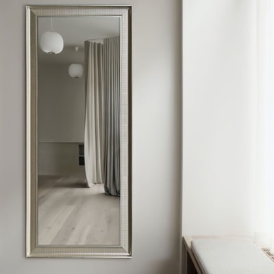 Lustro 50x150 cm w srebrnej ramie AREZZO 67x167 cm