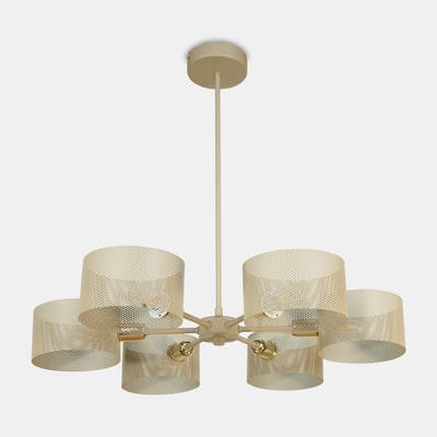 Lampa wisząca z 6 kloszami szarobeżowa MIKO