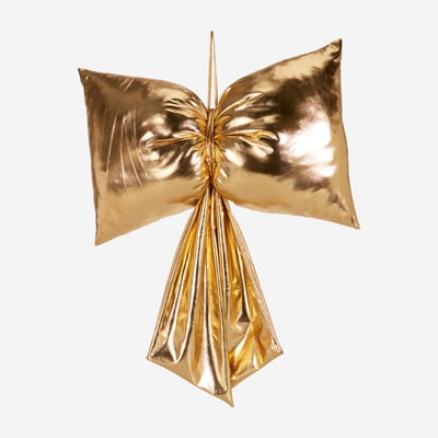 Dekoracja kokarda, złota, 55 cm