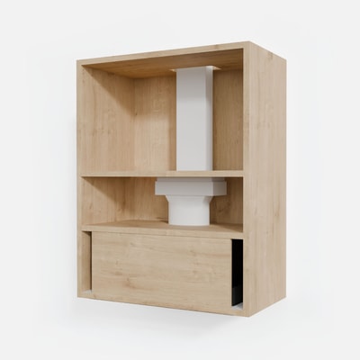 Korpus QUBIK 60x77 dębowy z czarnym okapem OKPZH18EF