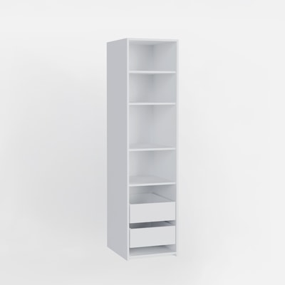 Szafa otwarta ADBOX z półkami i szufladami biała 50x201,6x60 cm