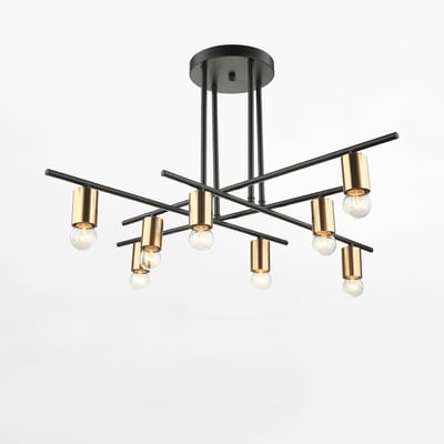 Lampa sufitowa loftowa czarny brąz NORMANI 8