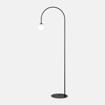 Lampa podłogowa łukowa klosz kula czarna NOVA