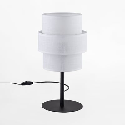 Lampa stołowa abażur biały CALISTO