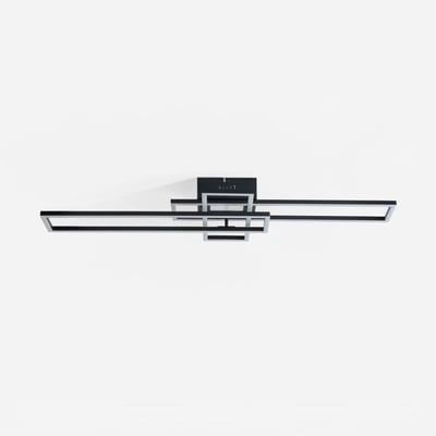 Lampa sufitowa LED ramka czarna LUMENZ z pilotem
