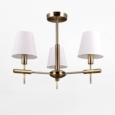 Lampa wisząca 3 abażury biało-złota BALTER