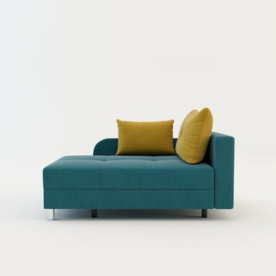 Sofa rozkładana niebiesko-żółta LETTO prawa