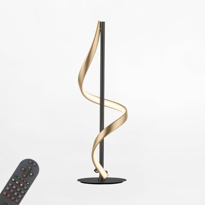 Lampa stołwa LED Wi-Fi czarno-złota Q-SWING z pilotem