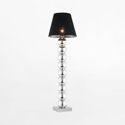 Lampa podłogowa z abażurem czarna FUDŻI