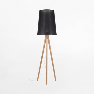 Lampa podłogowa czarny abażur WALZ
