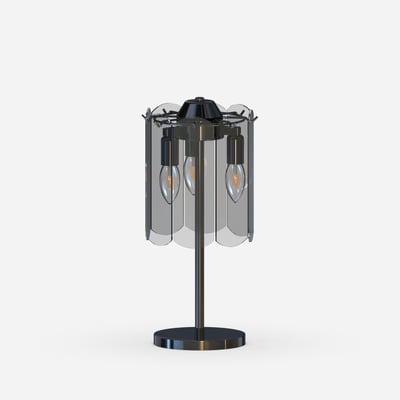 Lampa stołowa dymione szkło czarna NIRA