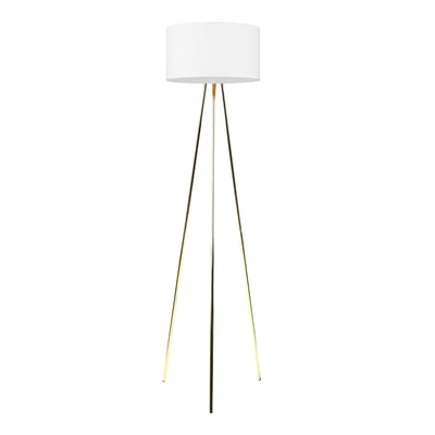 Lampa podłogowa złota abażur biały UMBERTO
