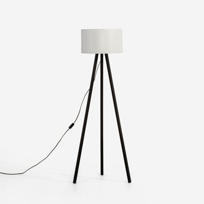 Lampa podłogowa trójnóg czarno-biała PIKO