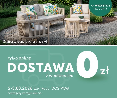 Baner promocyjny: Dni darmowej dostawy na zakupy online. Promocja trwa od 02 do 03.08.2026 roku. 