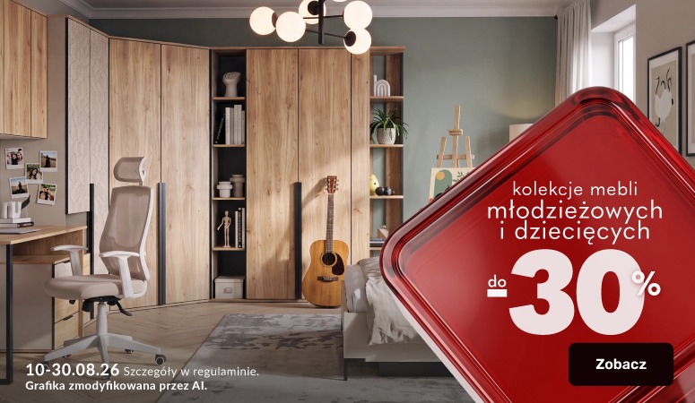 Kolekcje mebli młodzieżowych i dziecięcych do 30% taniej