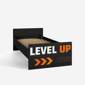 LEVEL UP łóżko ze stelażem i nadrukiem 90x200