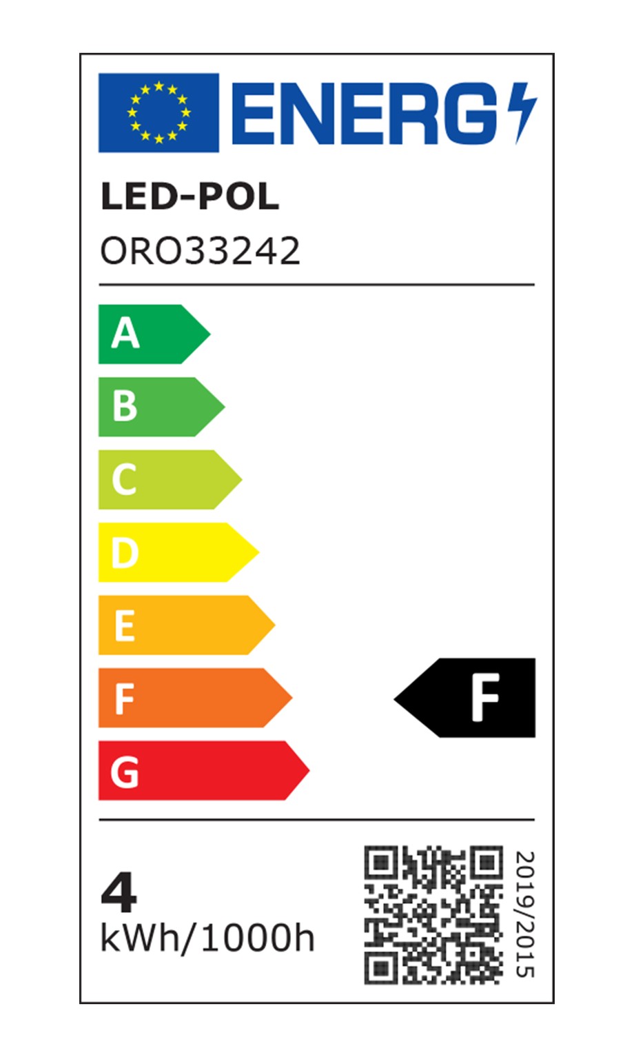 Żarówka LED barwa ciepła ORO-AMBER-E27-G80-4W-WW