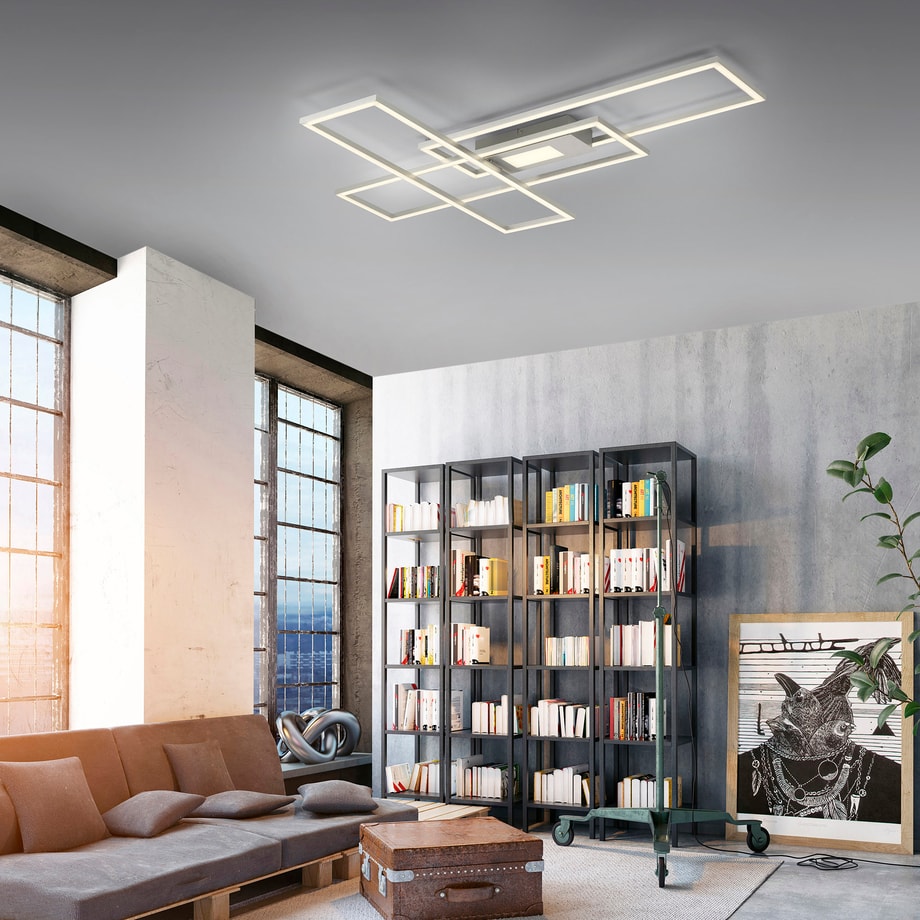 Lampa sufitowa LED 48W chrom ASMIN z pilotem