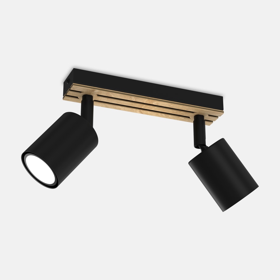 Spot sufitowy z 2 reflektorami czarny TERRA II 