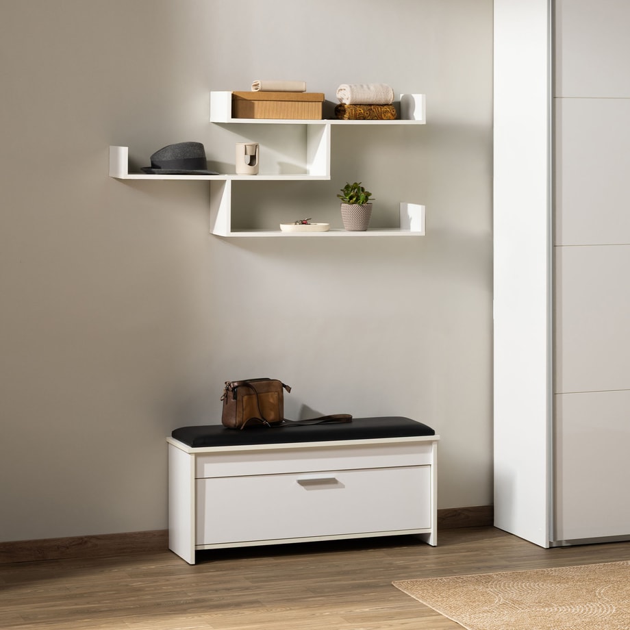 Półka potrójna biała TRIO 80 cm
