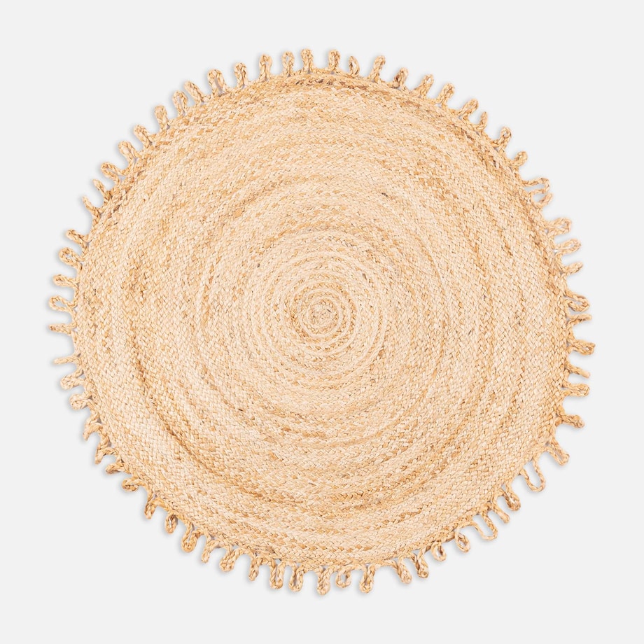 Dywan z juty MIA okrągły, beżowy, 100 cm