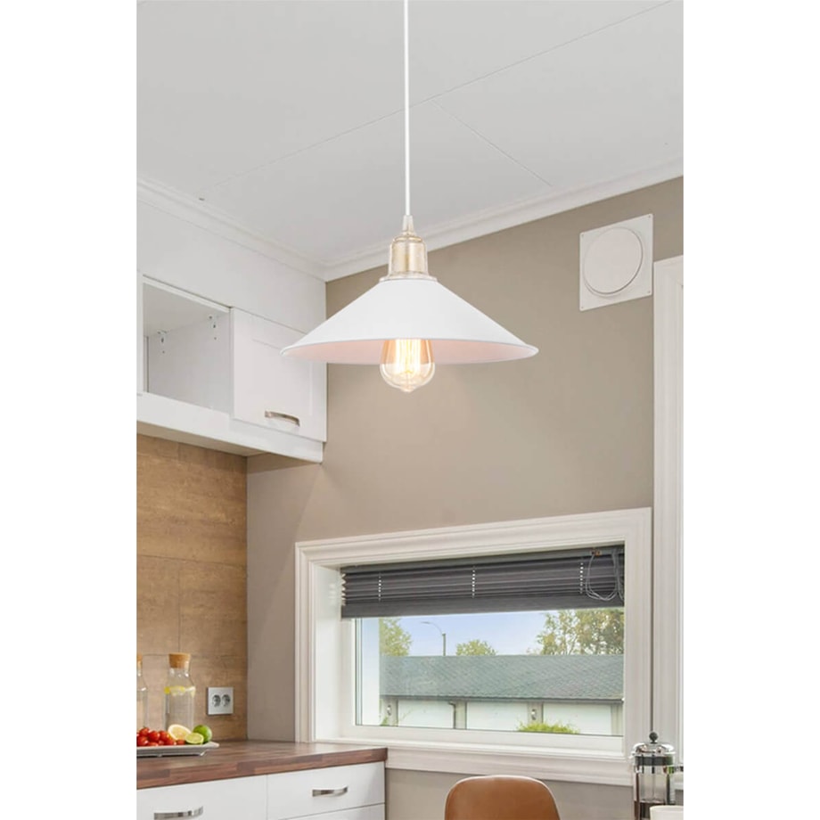 Lampa wisząca pojedyncza biała MAYA