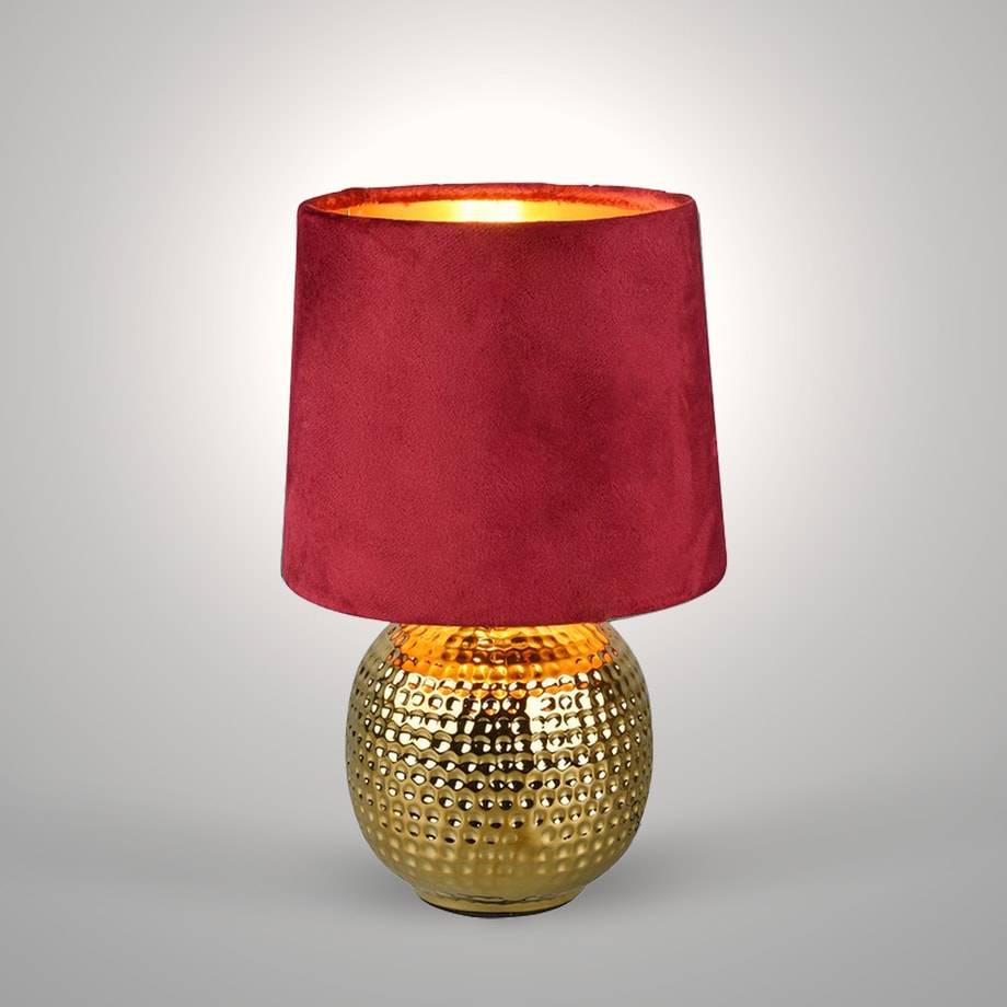 Lampa stołowa z abażurem czerwono-złota SOPHIA R50821010 