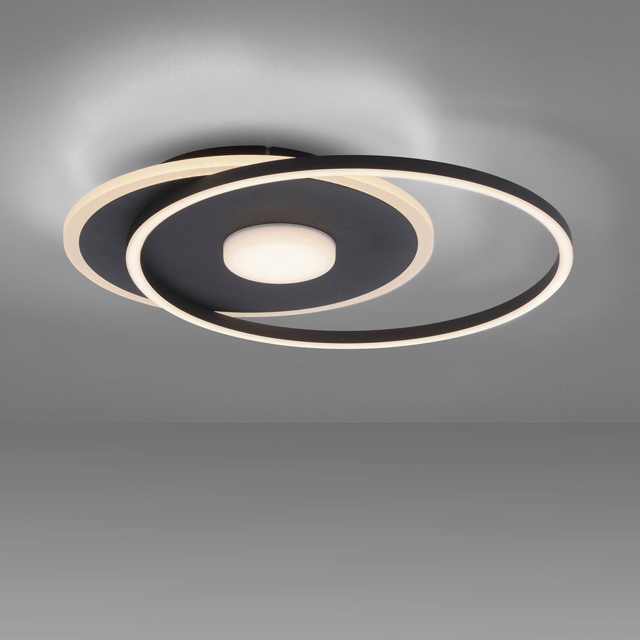 Lampa sufitowa LED z obramowaniem okrągła czarna DOMINO