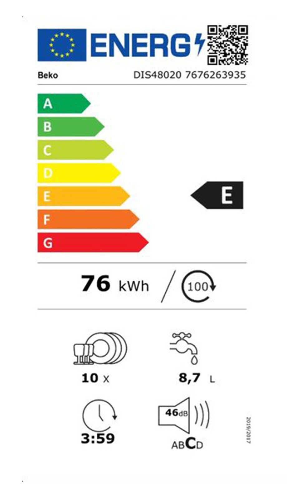 Zmywarka BEKO 45 DIS48020