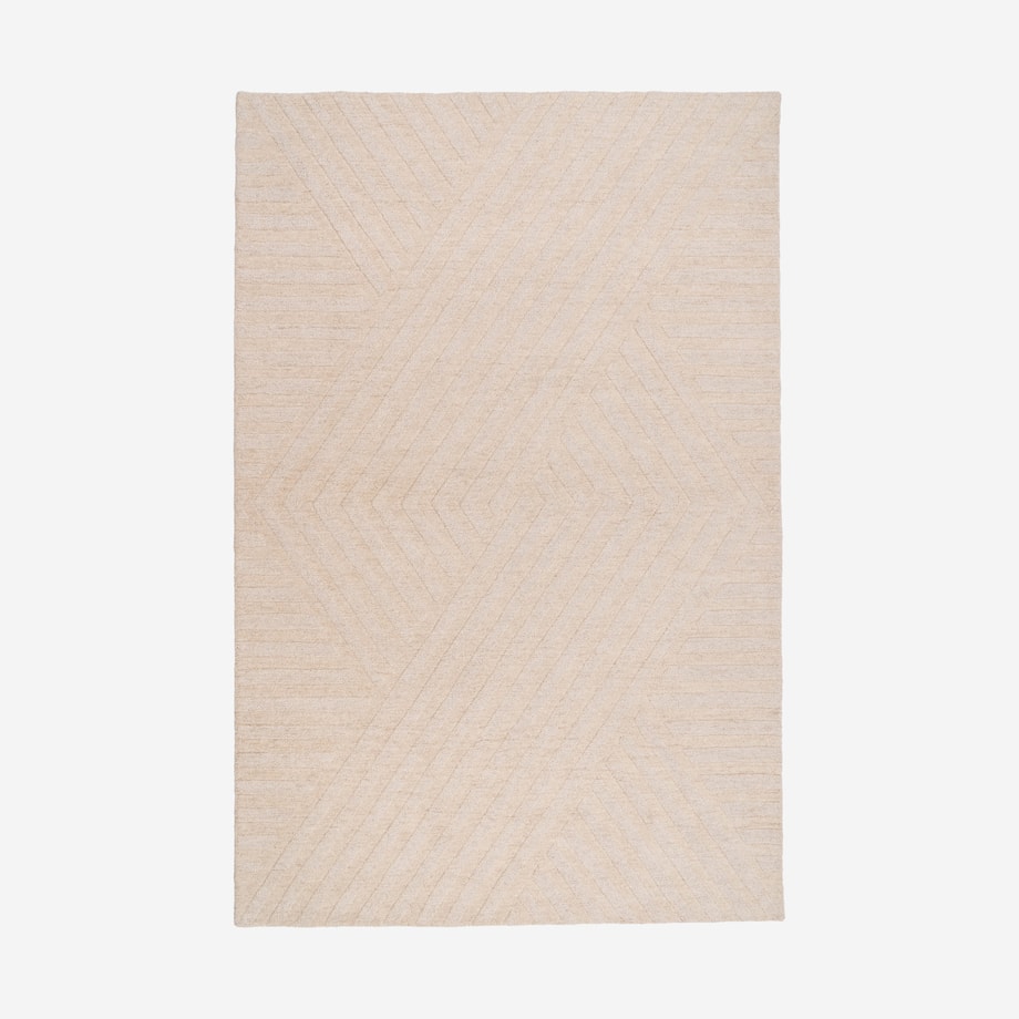 Dywan wełniany WOOLY WOOL PLECIONKA, kość słoniowa, 200x300 cm