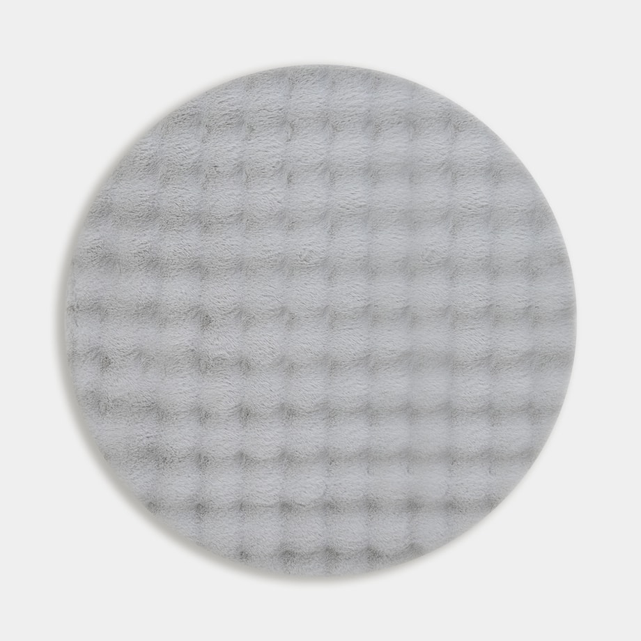 DYWAN okrągły rabbit BUBBLE szary, 120 cm
