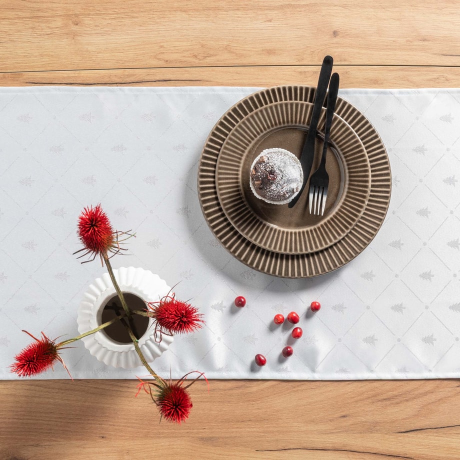Bieżnik w choinki biały LUMINE 40x120 cm