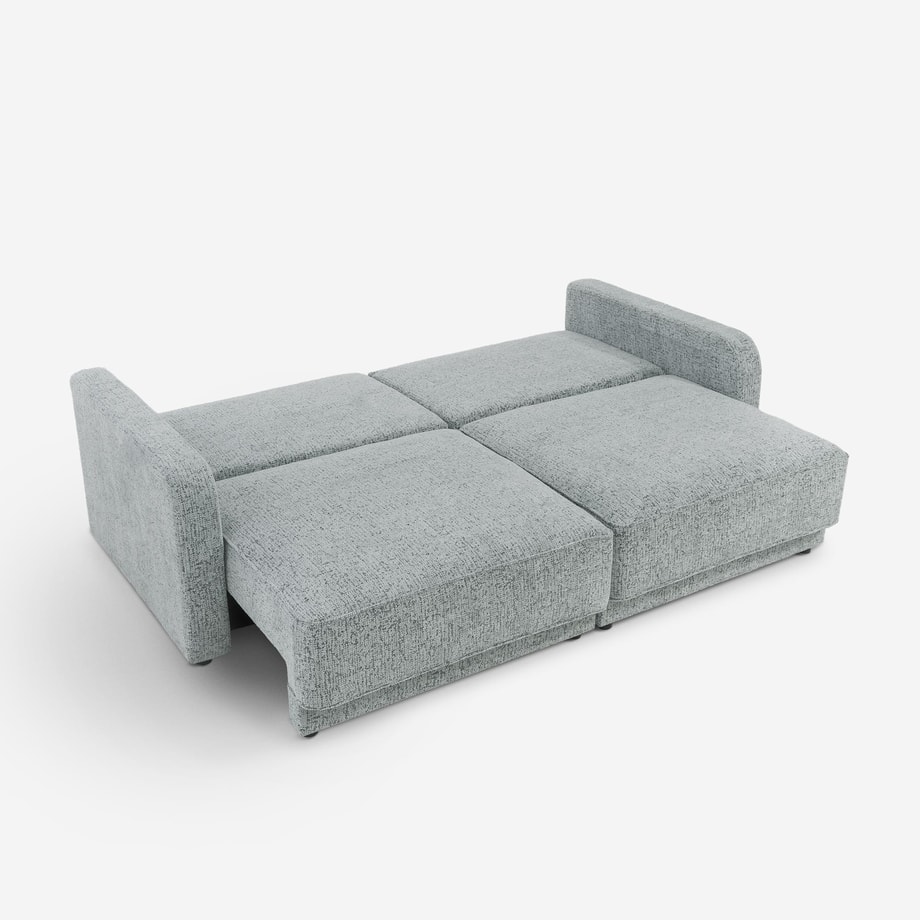 DOPPIO sofa 3-osobowa rozkładana szary błękit