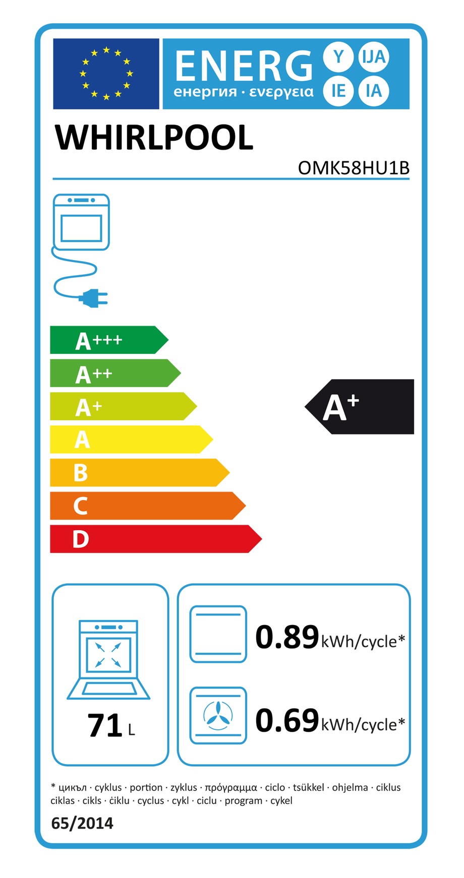Piekarnik do zabudowy WHIRLPOOL OMK58HU1B  z hydrolizą czarny