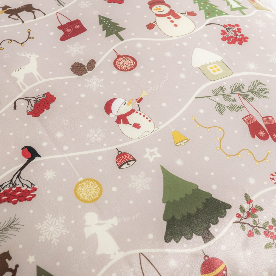 Poszewka świąteczna w zimowy wzór 45x45 cm JINGLE JOY 