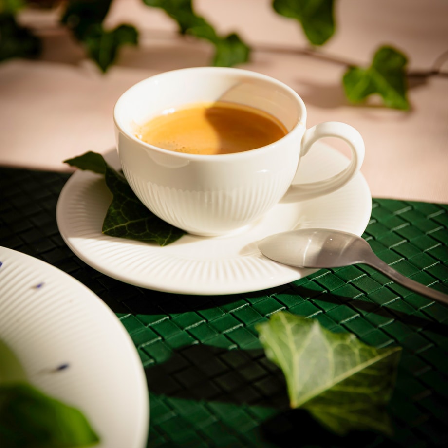 Filiżanka ze spodkiem porcelanowa biała 90 ml RAPHAEL 