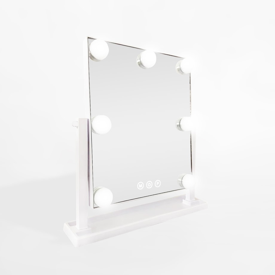 Lustro prostokątne z oświetleniem LED białe 32x8x35 cm